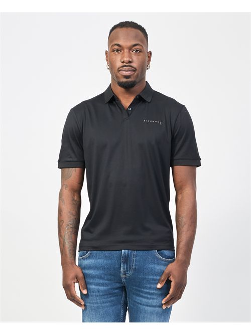 Polo Richmond X en coton avec logo brodé RICHMOND X | UMP25333POBLACK